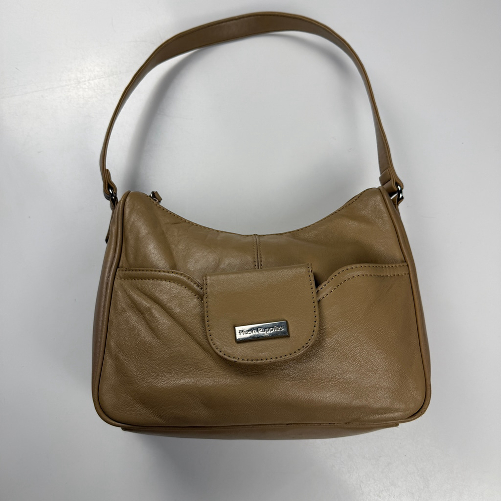 Hush Puppies Tan Leather Hobo Shoulder Bag One Size
